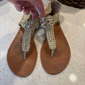 Steve Madden Gold and Brown Sandals 9.5